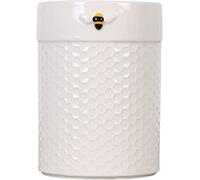 RA-HOMESTORE® New Embossed Ceramic Honeycomb Utensil Pot with Vibrant Hand Painted Bee, Charming Pot (14cm)