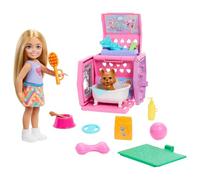 RA-HOMESTORE® New Family & Friends Chelsea Puppy Carrier Playset Encourages Imaginations To Make New Discoveries and Dream Big, and Includes Outdoor Potty Area and Treat Station.