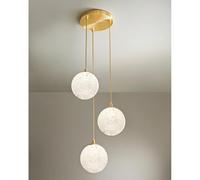 RA-HOMESTORE® New Glass Pendant Light with A Gold Finished Base, an Eye Catching Addition to Any Home, Perfect for Dining Rooms with High Ceilings As A Unique Show Piece.