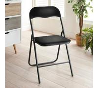 RA-HOMESTORE® New Gorgeous Luxe Velvet Folding Chair - Black, Easily Folds Away Compactly For Great Storage.