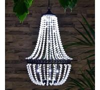 RA-HOMESTORE® New Gorgeous Solar Powered Acrylic Crystal Chandelier - Cool White, No Wiring Required, Rechargable Batter Included, Can Be Hung from Branches and Decking, Adding Style