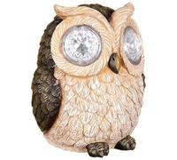 RA-HOMESTORE® New Gorgeous Solar Resin Owl with Crystal Eyes, Create a Gorgeous Decorative Feature in Your Garden (Brown)