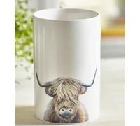 RA-HOMESTORE New Highland Cow Utensil Jar, Crafted from Stoneware, Perfect for Keeping Your Spoons, Spatulas & Whisks Tidy, A Lovely Blend of Flair & Function that Makes Everyday Cooking Feel Special.