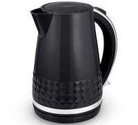 RA-HOMESTORE® New Kettle 1.5L, Flip top Lid for Easy Filling, Auto Switch Off and Boil Dry Protection, Rear Water Gauge, Cord Storage for Tidy Countertop, 360° base, Chrome Accents & 3000W - Black