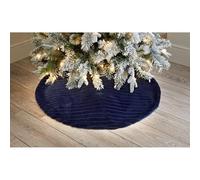RA-HOMESTORE® New Luxurious Christmas Navy Faux Fur Tree Skirt (100 x 100 x 3cm)