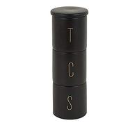 RA-HOMESTORE® New Perfect Stoneware Matt Black Tea, Coffee Sugar Stacking Canisters