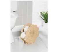 RA-HOMESTORE New Pretty Natural Shell Toilet Roll Basket, Roll Holder keeps Your Extra Toilet Rolls Organised Holds Up To 7 Rolls, Bring Some Coastal Charm to Our Bathroom.