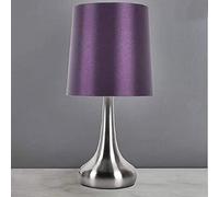 RA-HOMESTORE® New Rimini Touch Dimmable Lamp with Faux Silk Lampshade Bedside Sideboard Desk Table Lamp (Purple)