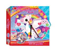 RA-HOMESTORE® New Sparkly Create Your Own Kids Crystal Clock, Decorate it with Rainbow Coloured Crystal & Gems (Unicorn)