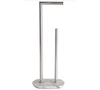 RA-HOMESTORE® New Stainless Steel Toilet Roll Holder In Sleek Chrome Finish With Modern Marble Effect Base, Offers Ample Space for Organising Toilet Rolls, Perfect for Organising your Space.