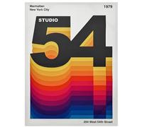 RA-HOMESTORE® New Studio 54 Canvas With 'Retro Studio 54' lettering that Adds A Retro Vibe to Your Space. Just Hang it On your Wall Using the Included Hooks, Perfect For Home Decor. - Multicolour