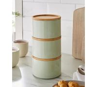 RA-HOMESTORE New Stunning Set of 3 Sage Tea, Coffee Sugar Canisters With Airtight Lids