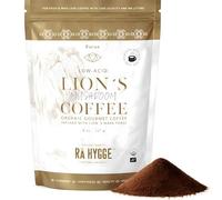 RÅ Hygge Lion’s Mane Mushroom Coffee Ground 227g - Medium Light Roast Peruvian Arabica with Dual Extract Lion’s Mane, Low Acid Adaptogenic Coffee for Mental Clarity & Calm Focus, Artisan Roasted
