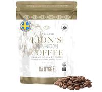 RÅ Hygge Lion’s Mane Mushroom Coffee Whole Beans 227g - Medium Light Roast Peruvian Arabica with Dual Extract Lion’s Mane, Low Acid Adaptogenic Coffee for Mental Clarity & Calm Focus, Artisan Roasted