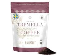 RÅ Hygge Mushroom Coffee Tremella & Maitake, Ground - Made in Sweden, Dark Roast Peruvian Arabica Low Acid Adaptogenic Mushroom Coffee 227g - Nutty Earthy Almond Notes, Calm Steady Energy