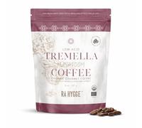 RÅ Hygge Mushroom Coffee Tremella & Maitake, Whole Beans- Dark Roast Peruvian Arabica Low Acid Adaptogenic Mushroom Coffee 227g - Nutty Earthy Almond Notes, Calm Steady Energy