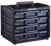 Raaco 136242 Portable Handy Box + 4 A4 Assorters, Black/Blue