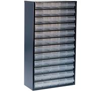raaco 137386 "1260-00" Cabinet with 60 Drawers, Blue/Transparent