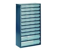 raaco 137430 "1240-123" Cabinet with 40 Drawers, Blue/Transparent