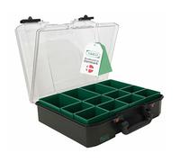 raaco CarryLite 80 4x8-12 DLU Premium Screw Organiser with 12 Compartments and Sandwich Lid | 10 kg Load Capacity | Nut and Bolt Secure Storage | Small Parts Tool Box Case | 33.7 × 27.8 × 8.2 cm