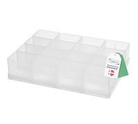 Raaco Insert Box Insert 55 16xA9-1 with 16 Compartments | Transparent Craft Box for Small Parts, Tools and Screws | Tackle Multi Compartment Grid Storage Boxes | 16 × 22 × 4.7 cm