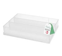 Raaco Insert Box Insert 55 3xA8-3 with 3 Compartments | Transparent Craft Box for Small Parts, Tools and Screws | Tackle Multi Compartment Grid Storage Boxes | 4.7 × 16.8 × 23.8 cm