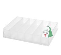 Raaco Insert Box Insert 55 6xA9-3 with 6 Compartments | Transparent Craft Box for Small Parts, Tools and Screws | Tackle Multi Compartment Grid Storage Boxes | 4.7 × 16.8 × 23.8 cm