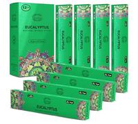 raajsee 15 GMS x 12 Pack Eucalyptus Incense Sticks, 100% Pure Organic Natural Hand Rolled Free from Chemicals - Perfect for Aromatherapy, Cleansing,Meditation