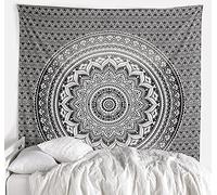 raajsee Grey Indian Throw Hippie Gypsy Cover Bohemian Dorm Decor 100% Cotton Tapestries