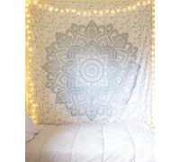 raajsee Grey Mandala Tapestry - Bedroom Aesthetic Wall Decor - Hippie Boho Trippy Small Wall HangingPoster (30x40 Inches / 76x101 Cms)