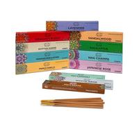 Raajsee Incense Sticks Assorted Pack (180 gm), 100% Pure Organic Natural Hand Rolled Free from Chemicals - Perfect for Aromatherapy, Cleansing, Meditation, and Church (12 Pack)