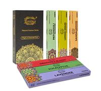 raajsee Incense Sticks- Hand rolled 6 PACK15gm each Natural Sandalwood Insense Stick- Free from Chemicals & Charcol-No Black Smoke Joss Sticks- Perfect for Church,Aromatherapy