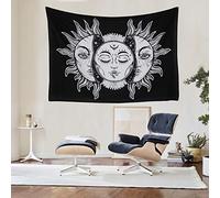 raajsee The Moon Tarot Tapestry Aesthetic -Black White Sun Moon Lunar Eclipse Tapestries Wall Hanging - Tarot Card Tapestry Bedroom - Hippie Room Decor - Boho Tapestrys Trippy 30x40 Inches