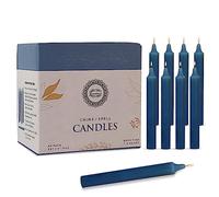 Raajsee Unscented Mini Taper Candles Light Blue | 4 Inches (H) Dinner Candle Sticks| Smokeless, and Dripless| Paraffin Wax with Cotton Wicks | Long Burning Time.