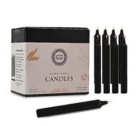 Raajsee Unscented Mini Taper Candles Pack of 40, Black | 4 Inches (H) Dinner Candle Sticks| Smokeless, and Dripless| Paraffin Wax with Cotton Wicks | Long Burning Time.
