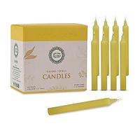 Raajsee Unscented Mini Taper Candles Yellow | 4 Inches (H) Dinner Candle Sticks| Smokeless, and Dripless| Paraffin Wax with Cotton Wicks | Long Burning Time.
