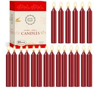 Raajsee Unscented Mini Taper Red Candles Pack of 20 | 5 Inches (H) Dinner Candle Sticks| Smokeless, and Dripless| Paraffin Wax with Cotton Wicks | Long Burning Time.
