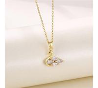 RAAJSI Elegant Gold Color Zircon Inlaid Crystal Swan Pendant Women Necklaces Female 18k Gold Plated Wedding Jewelry