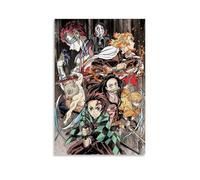 Raatrey Demon Poster Slayer Japanese Anime Vintage Retro Manga Cover Comics Music Posters for Room Aesthetic Canvas Wall Art Bedroom Decor24x36inch(60x90cm)