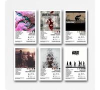 Raatrey Set Of 6 Linkin Park Rock Band Signed Poster Wall Art Canvas Posters 12x18inch(30x45cm) Style-2