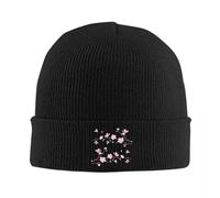 RAAXIHL Winter Warm hat Unisex Urinal Cap Cherry Blossom Flower Plant Transparent Background Warm Knitted Cap Hip Hop Bonnet Hat Autumn Winter Outdoor Beanies Hats Multicoloured