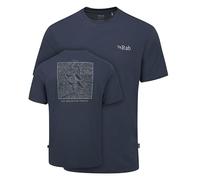 Rab Crimp Elevation Tee Quick-Drying Comfortable Graphic T-Shirt for Hiking, Climbing, & Casual Use - Tempest Blue - X-Large