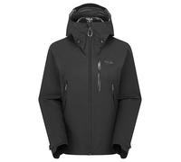 Rab Women's Downpour Mountain Jacket - Lightweight Waterproof Hooded Coat for Hiking & Trekking - Black - Medium