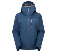 Rab Women's Downpour Mountain Jacket - Lightweight Waterproof Hooded Coat for Hiking & Trekking - Tempest Blue - Large