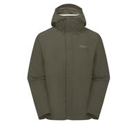 Rab Men’s Downpour Jacket - Lightweight Waterproof Hooded Coat for Hiking & Trekking - Army - Small