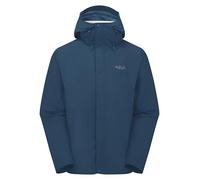 Rab Men’s Downpour Jacket - Lightweight Waterproof Hooded Coat for Hiking & Trekking - Tempest Blue - 3X-Large