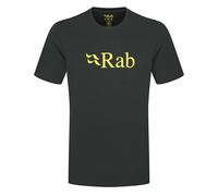 Rab Men’s Stance Logo Tee - Breathable Organic Cotton T-Shirt for Trekking, Climbing, & Casual Use - Beluga/Pollen - X-Large