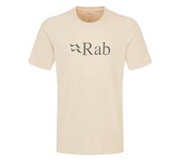 Rab Men’s Stance Logo Tee - Breathable Organic Cotton T-Shirt for Trekking, Climbing, & Casual Use - Ecru - Medium