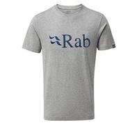 Rab Men’s Stance Logo Tee Breathable Organic Cotton T-Shirt for Trekking, Climbing, & Casual Use - Grey Marl - XX-Large