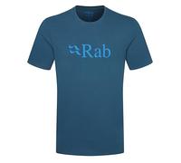 Rab Men’s Stance Logo Tee - Breathable Organic Cotton T-Shirt for Trekking, Climbing, & Casual Use - Tempest Blue - XX-Large